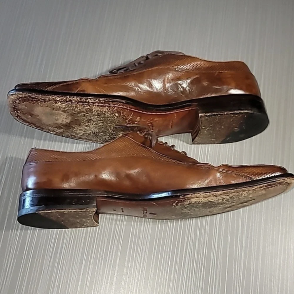 MEZLAN GIOVANNI Square Toe Brown Leather Bicycle Oxfords Men's 10.5 M‎